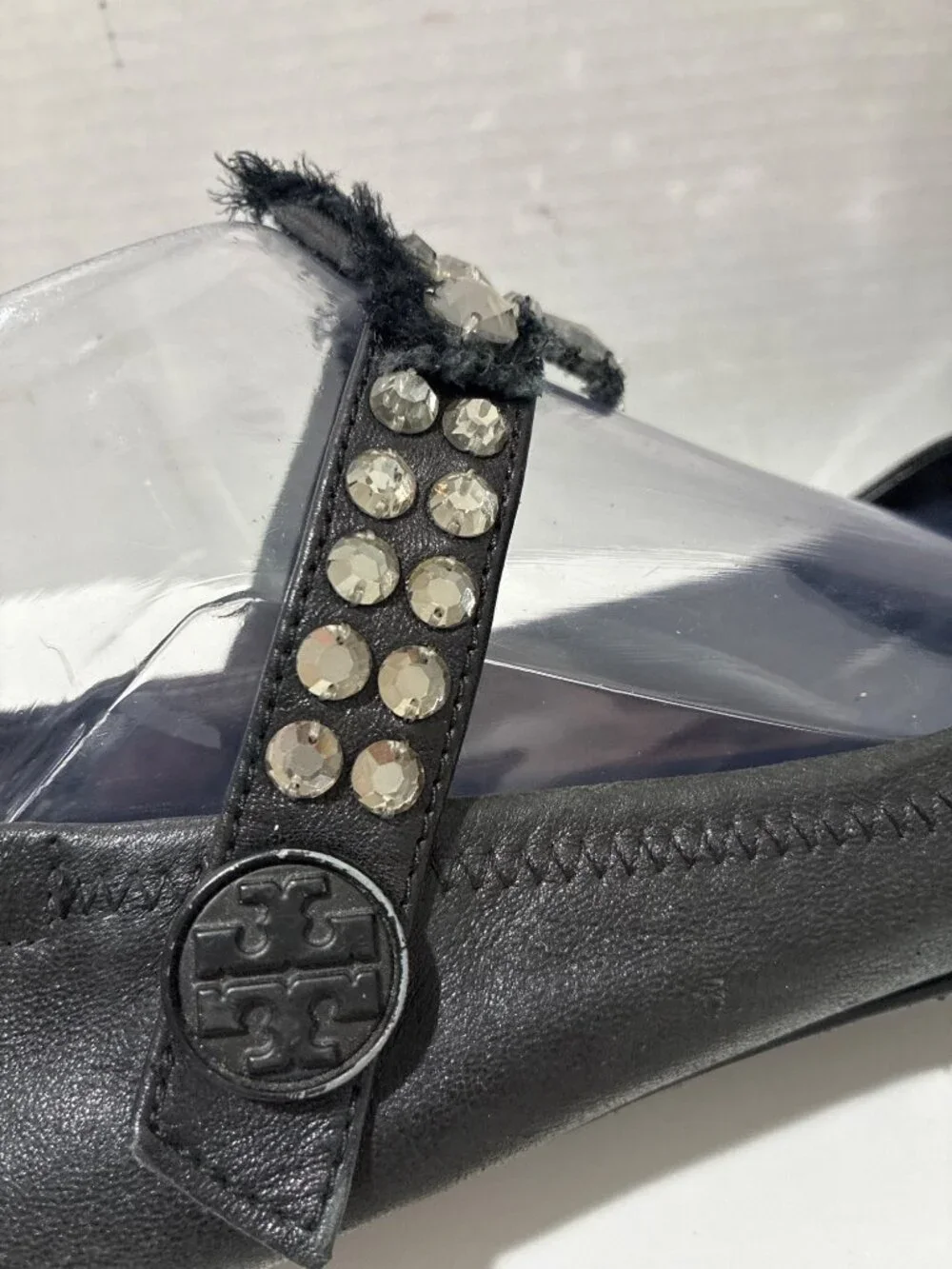 Tory Burch Minnie Reva Ballet Flats Embellished Convertible Strap 8.5 Ballerina